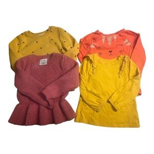 Pink & Yellow 2T Long Sleeve Tops Set of 4 Toddler Girl